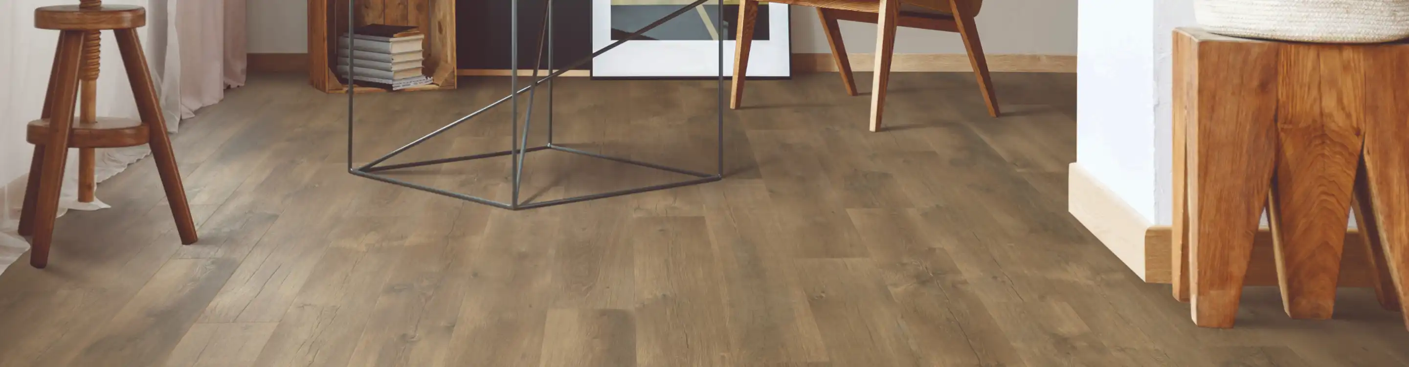 wood look laminate flooring in study 